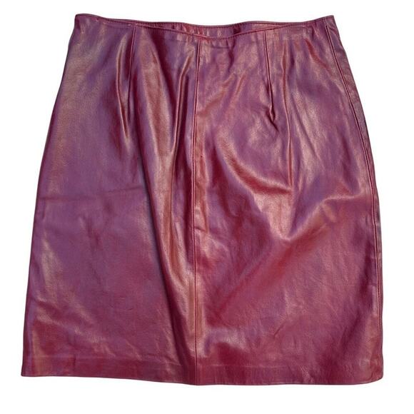 Finity Red Leather Skirt NWT Size 12 - Flaw - Picture 5 of 6